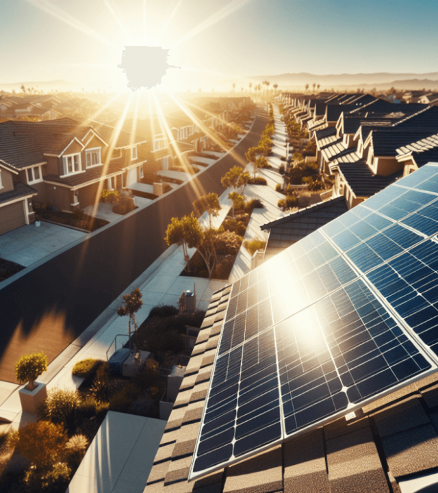 Energy Credits - Solar panels on residential rooftops
