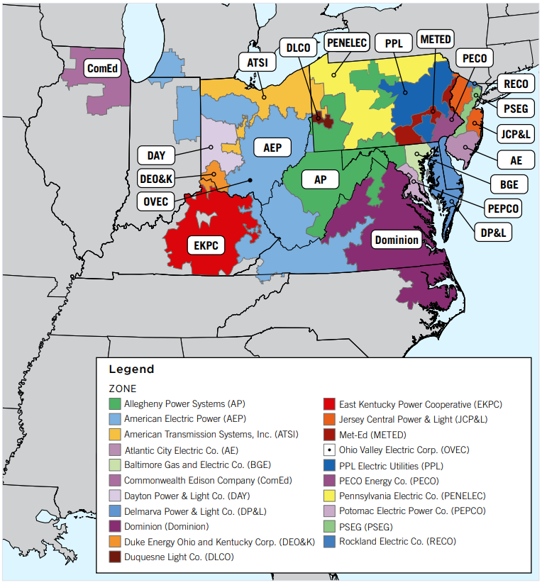 PJM Zone Map